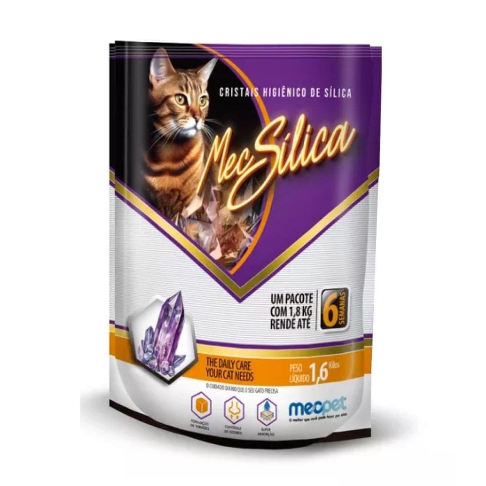 Sílica Gel Areia Sanitária Para Gatos Pet Mec Silica 1,6kg