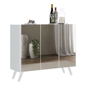 Aparador Buffet 4 Portas Retrô Vegas V3559 Branco Branco