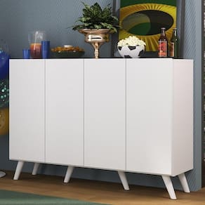 Aparador Buffet 4 Portas Retrô Alemanha Br3556 Branco