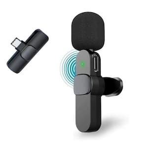 Microfone lapela sem fio compatível android usb c type c