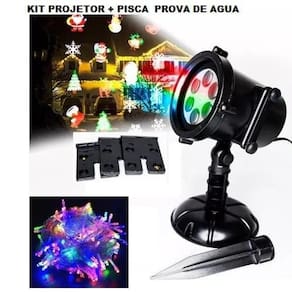 Projetor natal led natalino + pisca pisca prova d`água 110v