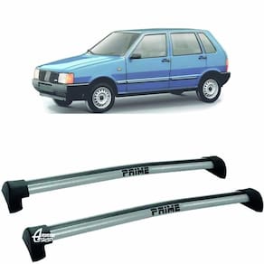 Rack Teto Aluminio Prime Fiat Uno 84 até 92 4pts Prata PR001