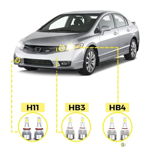 Kit ultra led honda civic 2007/2011 20000 lúmens 6500k