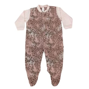 Pijama Macacão fem infantil Bicho Molhado onça