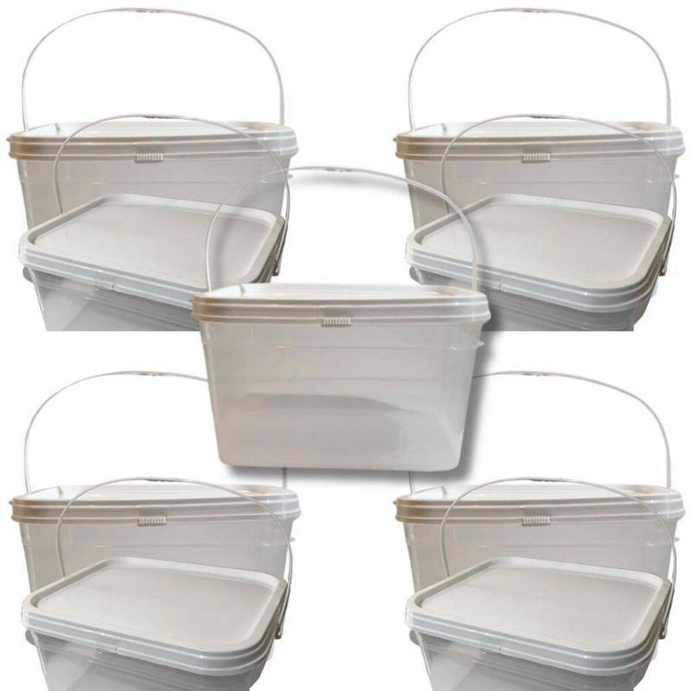 Balde alça plastica para café transparente 2.4l 05 pçs