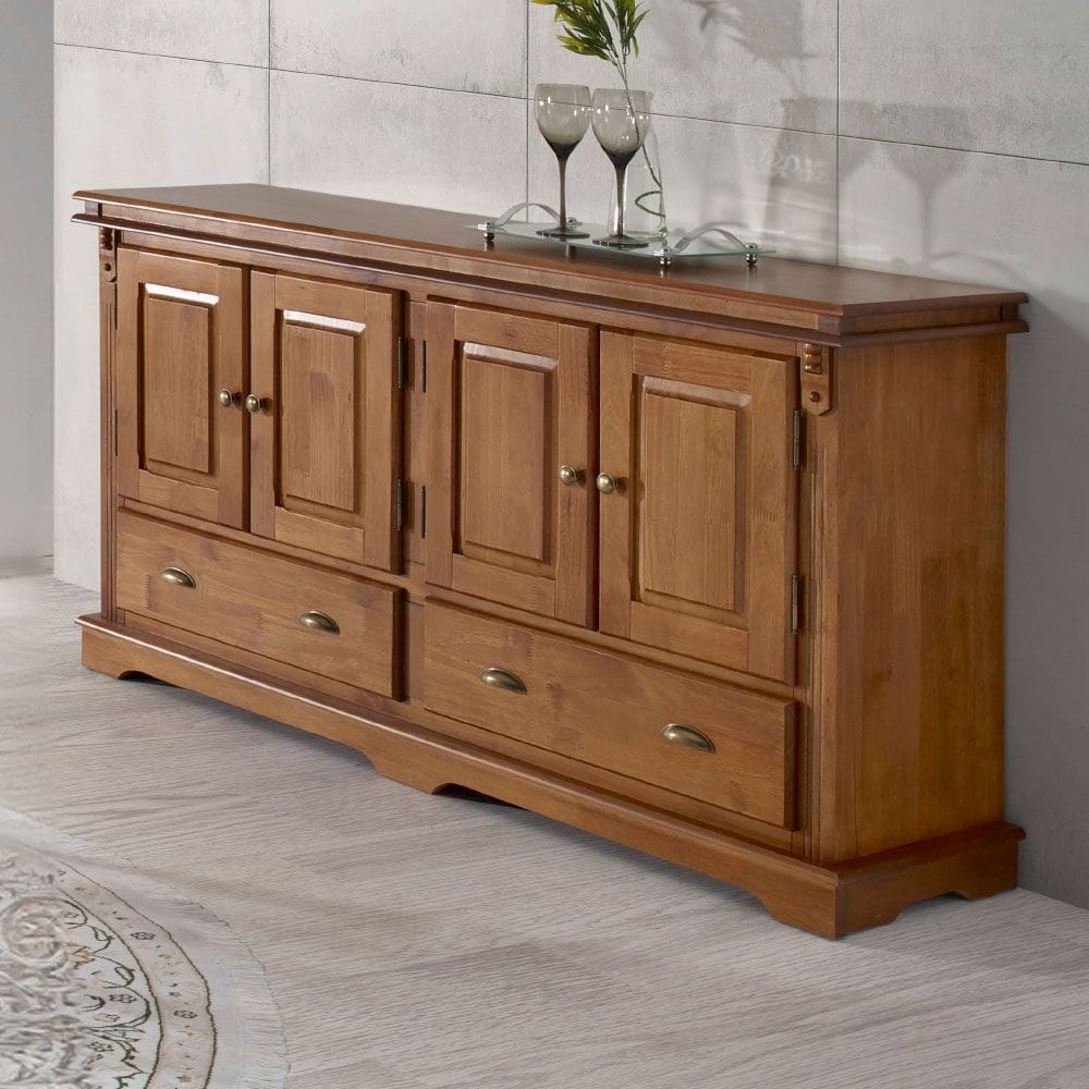 Balcão Buffet 4 Portas 2 Gavetas Manchester 2042 Linz Móveis - Imbuia Glazer