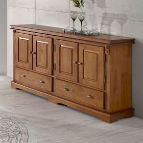 Balcão Buffet 4 Portas 2 Gavetas Manchester 2042 Linz Móveis - Imbuia Glazer