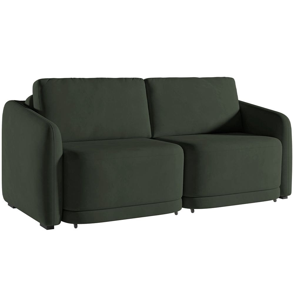 Sofá Cama para Sala de Estar 3 Lugares 236cm Montserrat K01 Veludo Verde - Lyam Decor