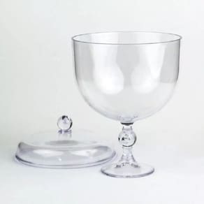 Taça Para Pavê Sobremesa Acrílico 1250ml Sem Tampa Bluestar Cristal