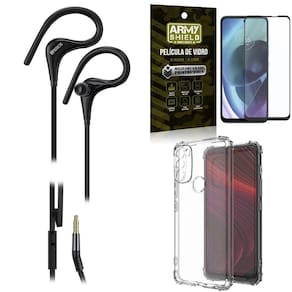 Capinha moto g71 + fone sport hs92 + película 3d