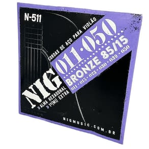 Encordoamento 011 aço violão tensão light nig n511 + corda