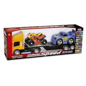 Kit colecão speed caminhão + 2 motos de corrida + 1 carro