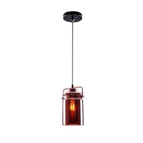 Lustre pendente direcionável em vidro haz estilo retrô