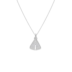 Gargantilha Ns Aparecida Prata 925 Com Zircônia Ródio 45Cm