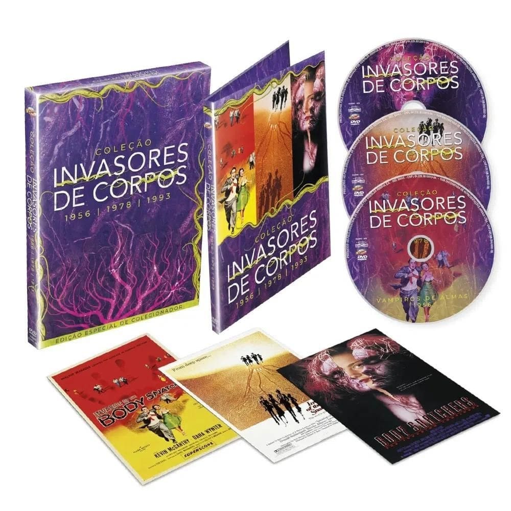 Box dvd invasores de corpos coleção completa  3 dvd