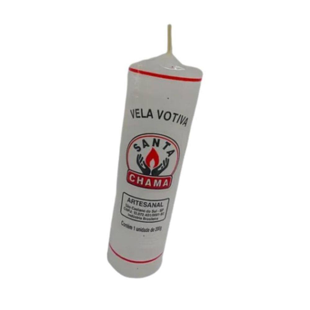 Kit com 30 vela branca 7 dias santa chama - zp7