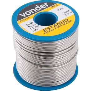 Estanho fio 1,5mm 60x40 500g carretel - vonder