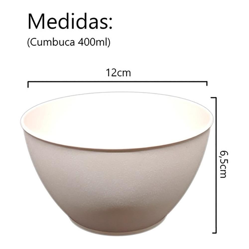 Kit 5 tigela de plástico açaí sorvetes sobremesa pote 400ml
