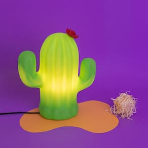 Luminária Abajur de Led Cactus Flor Bivolt