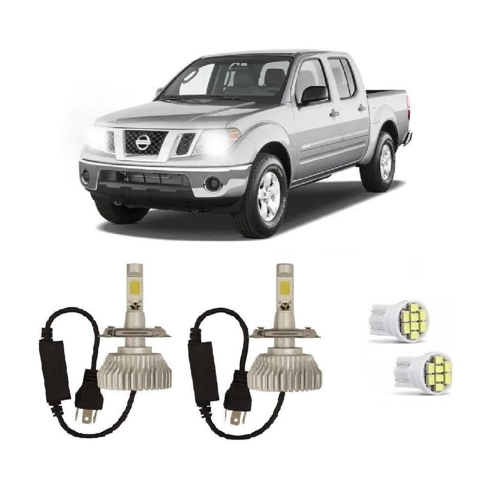 Kit lâmpadas super led farol alto baixo frontier 2008 à 2015
