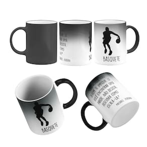 Caneca mágica basquete não desista jogo frase jogador