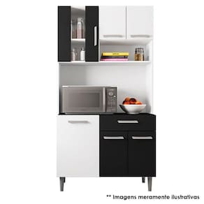 Kit para Cozinha Carol Branco Preto – Poliman