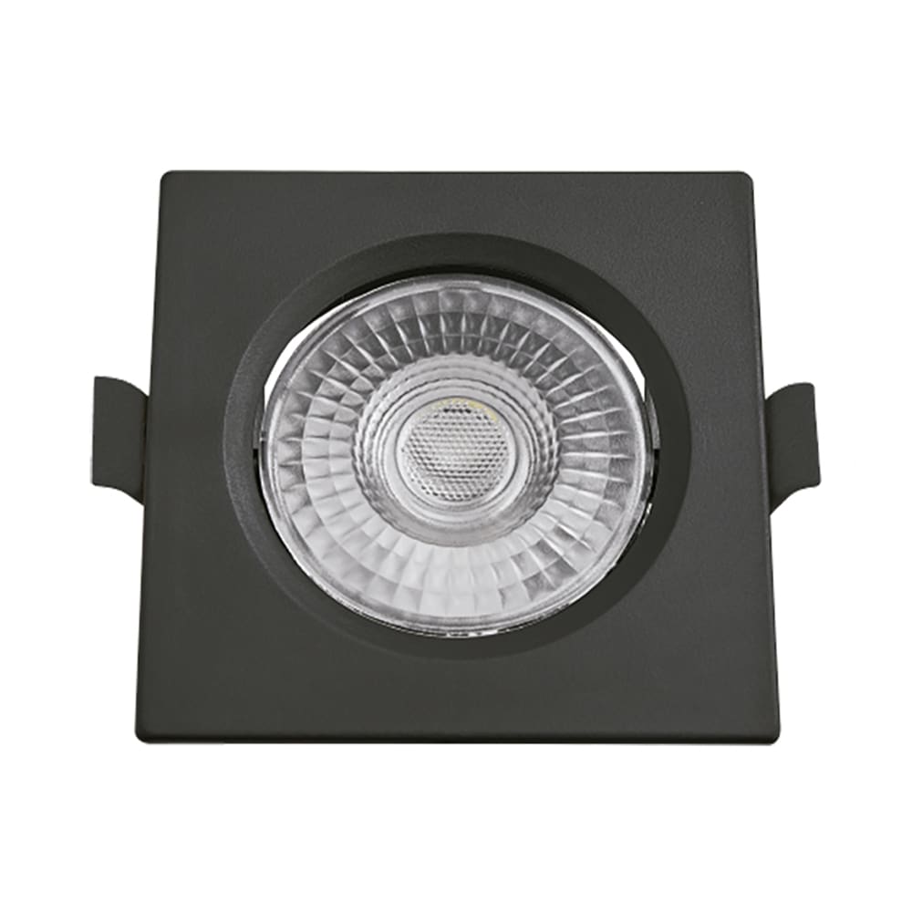 Spot de Led Embutir Alltop MR16 Quadrado 5W Preto Bivolt Taschibra 3000K Luz Quente