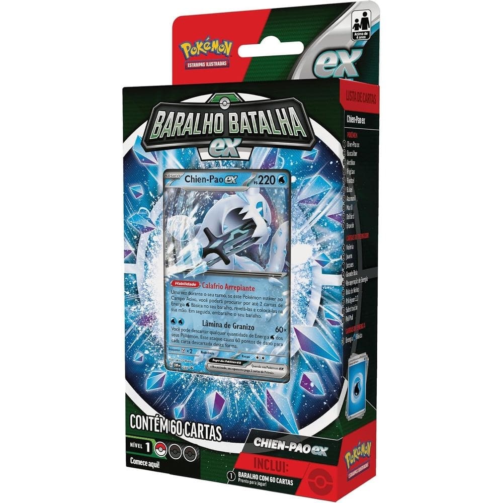 Jogo de Cartas - Deck de Batalha Pokemon - Chien-Pao ex COPAG DA AMAZONIA