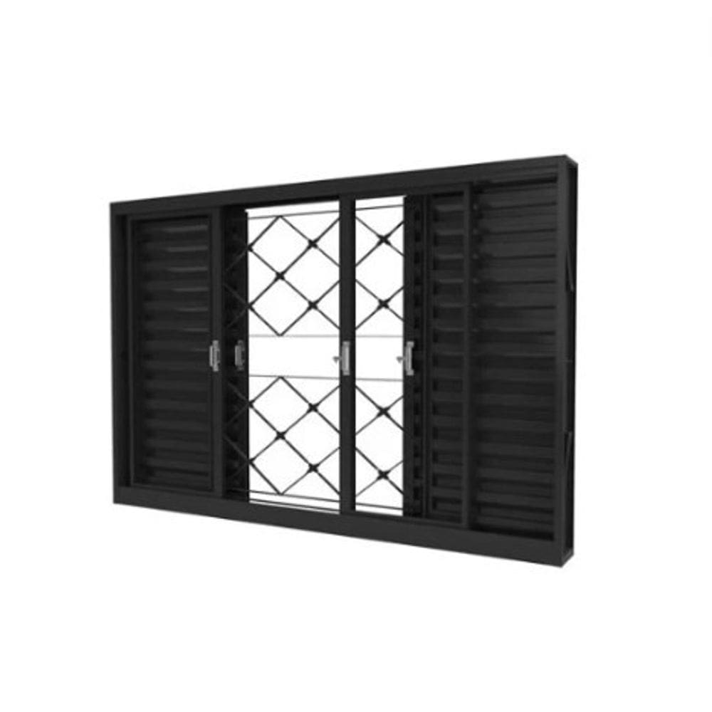 Veneziana Xadrez Com Grade 150X120cm Vitralfer