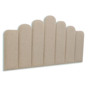 Cabeceira Casal Estofada Kit 7 Placas Concha - Linho Bege