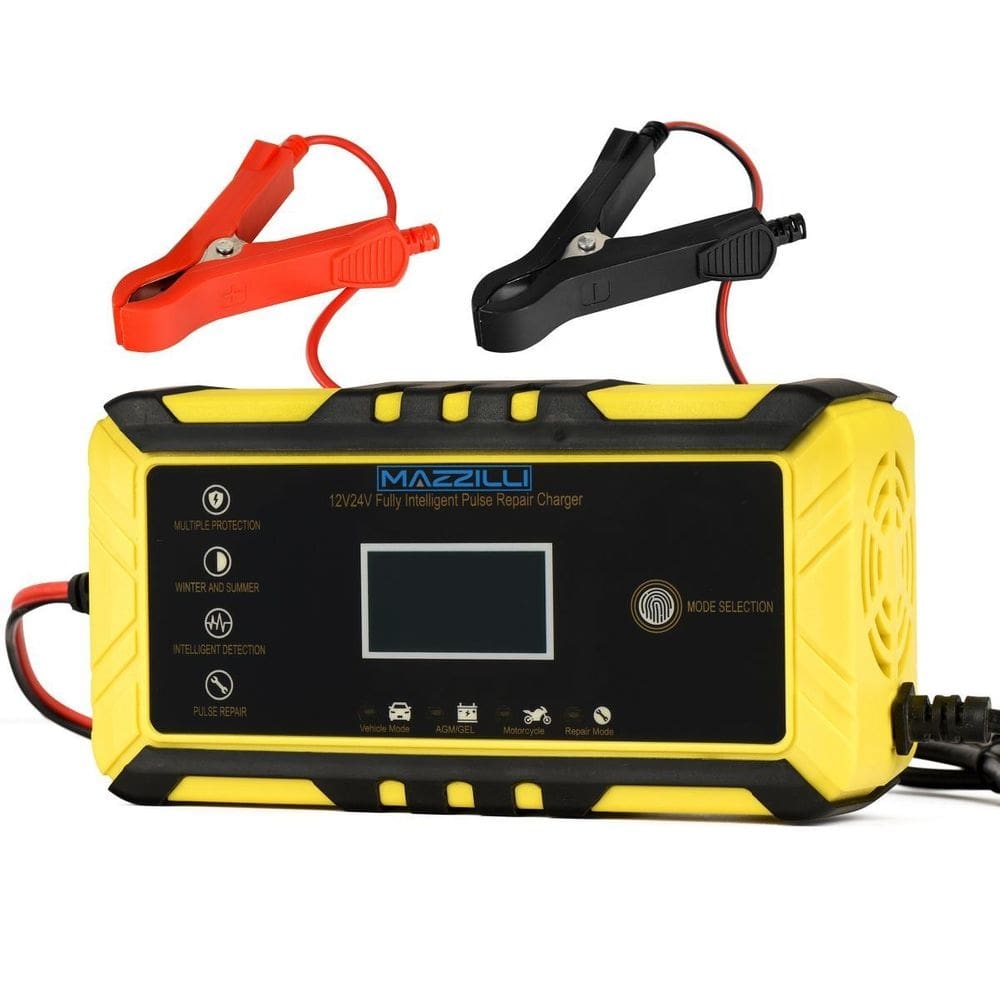 Carregador bateria bivolt portatil 12v/24v auto 15ah-150ah