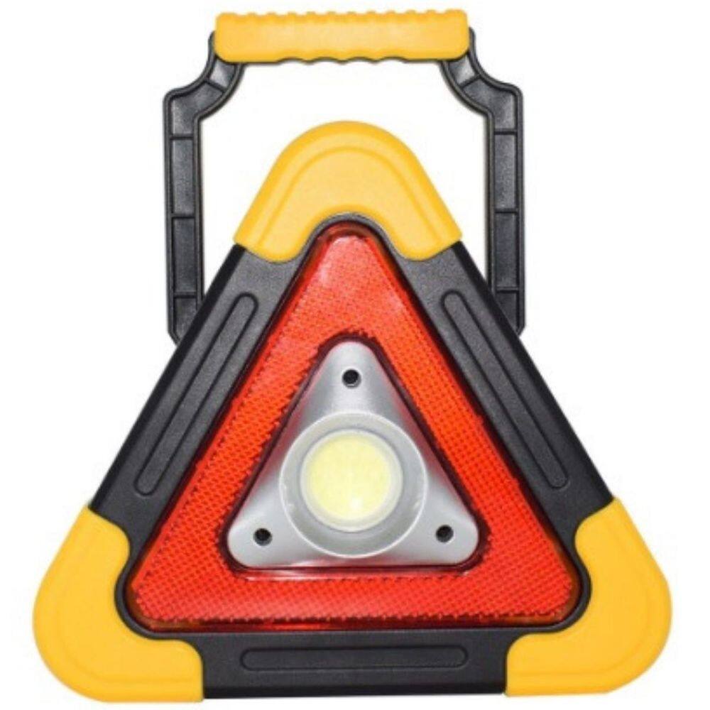 Triângulo carro led luz solar sinalizador segurança