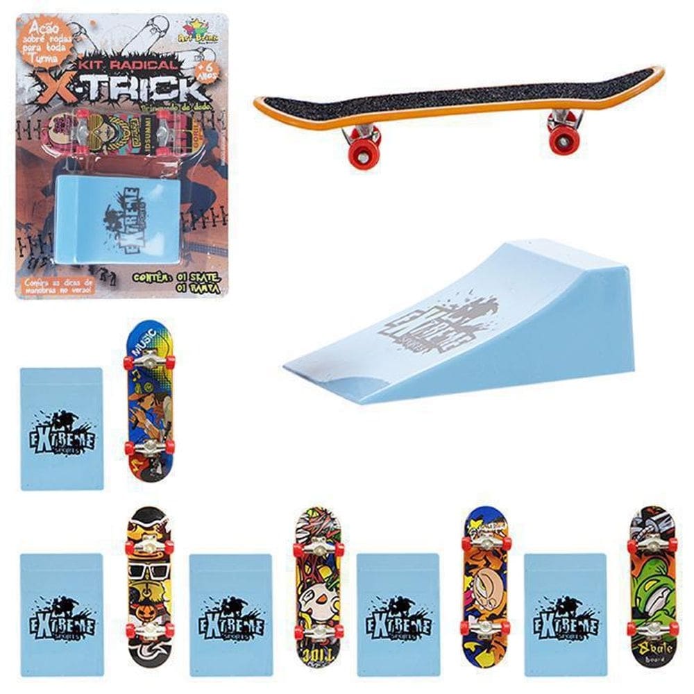 Skate de dedo com rampa obstaculo