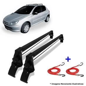 Rack teto peugeot 206 207 4 pts 99 a 2015 + 2 elástico carga