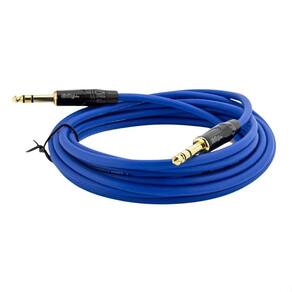Cabo p10 para p10 estereo profissional - azul 5 mt
