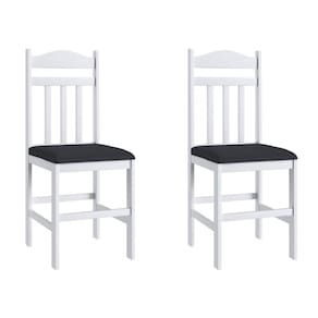 Duas Cadeiras para Sala de Jantar Madeira Maciça 200 Branco