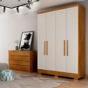 Guarda Roupa 4 Portas 2 Gavetas Com 6 Pés Cumaru/fendi