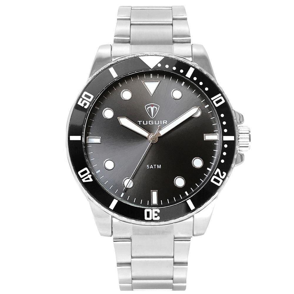 Relógio masculino tuguir analógico tg157 - prata e preto