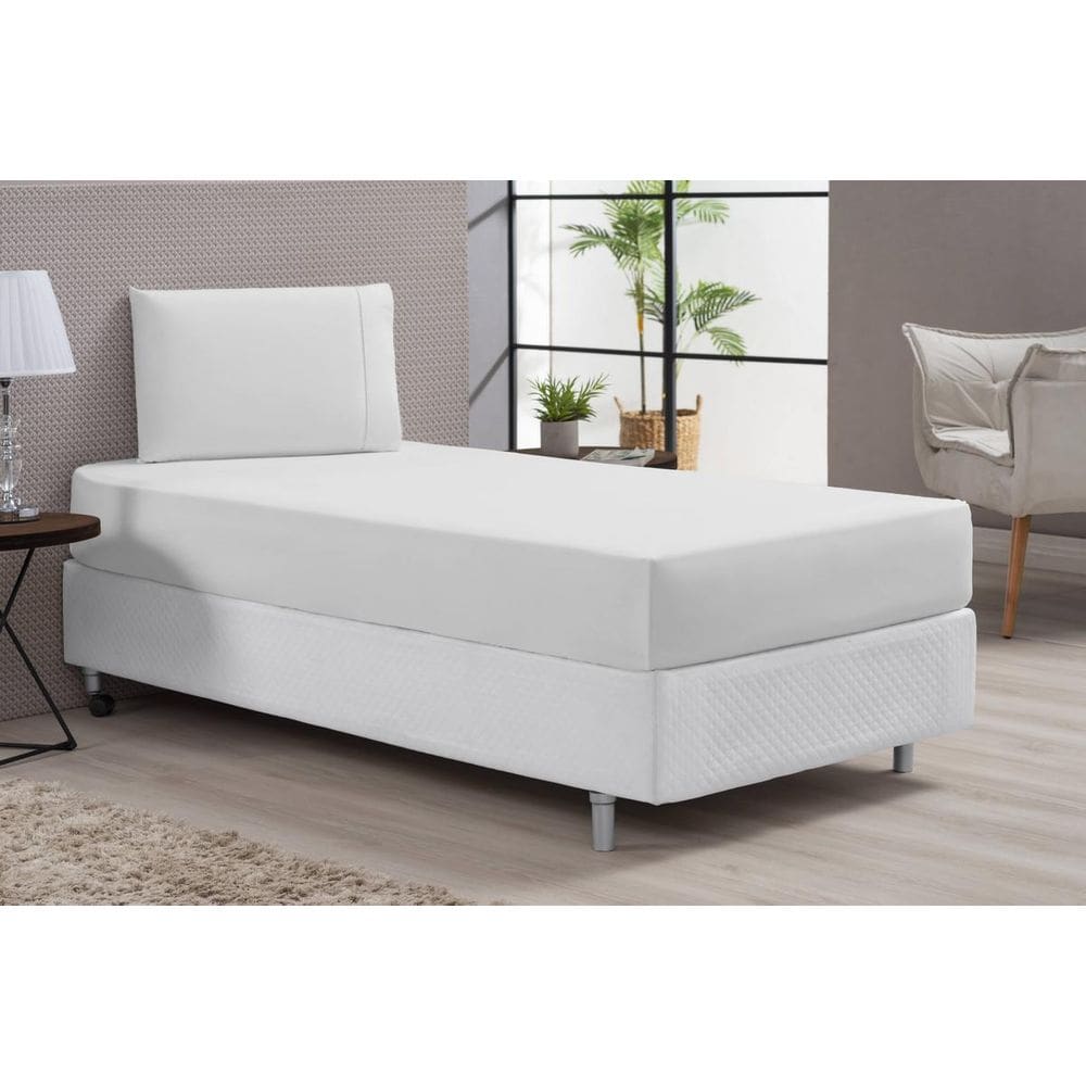 Lençol solteiro branco 400 fios hospital hotel