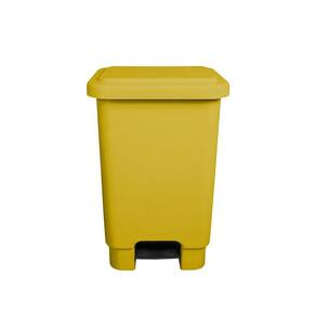 Lixeira retangular 25l com pedal amarelo larplasticos