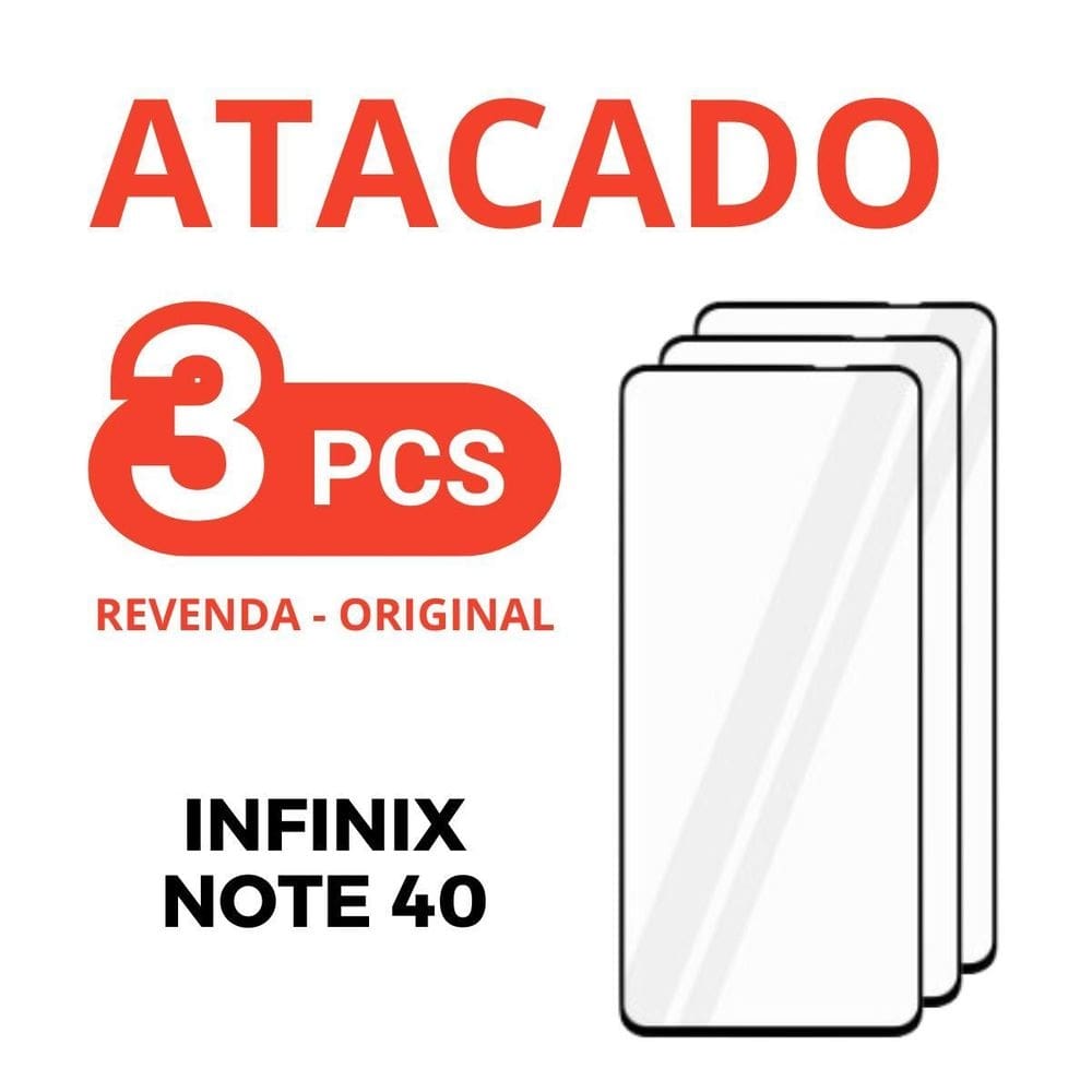 Kit 3 película de vidro temperado 3d infinix note 40 +