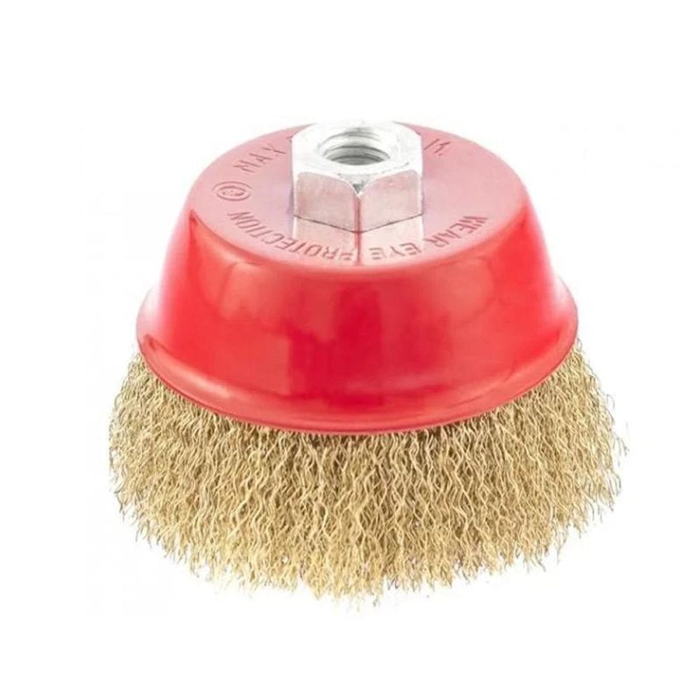 Escova aço carbono 100mm mtx 746059 - limpeza de metal