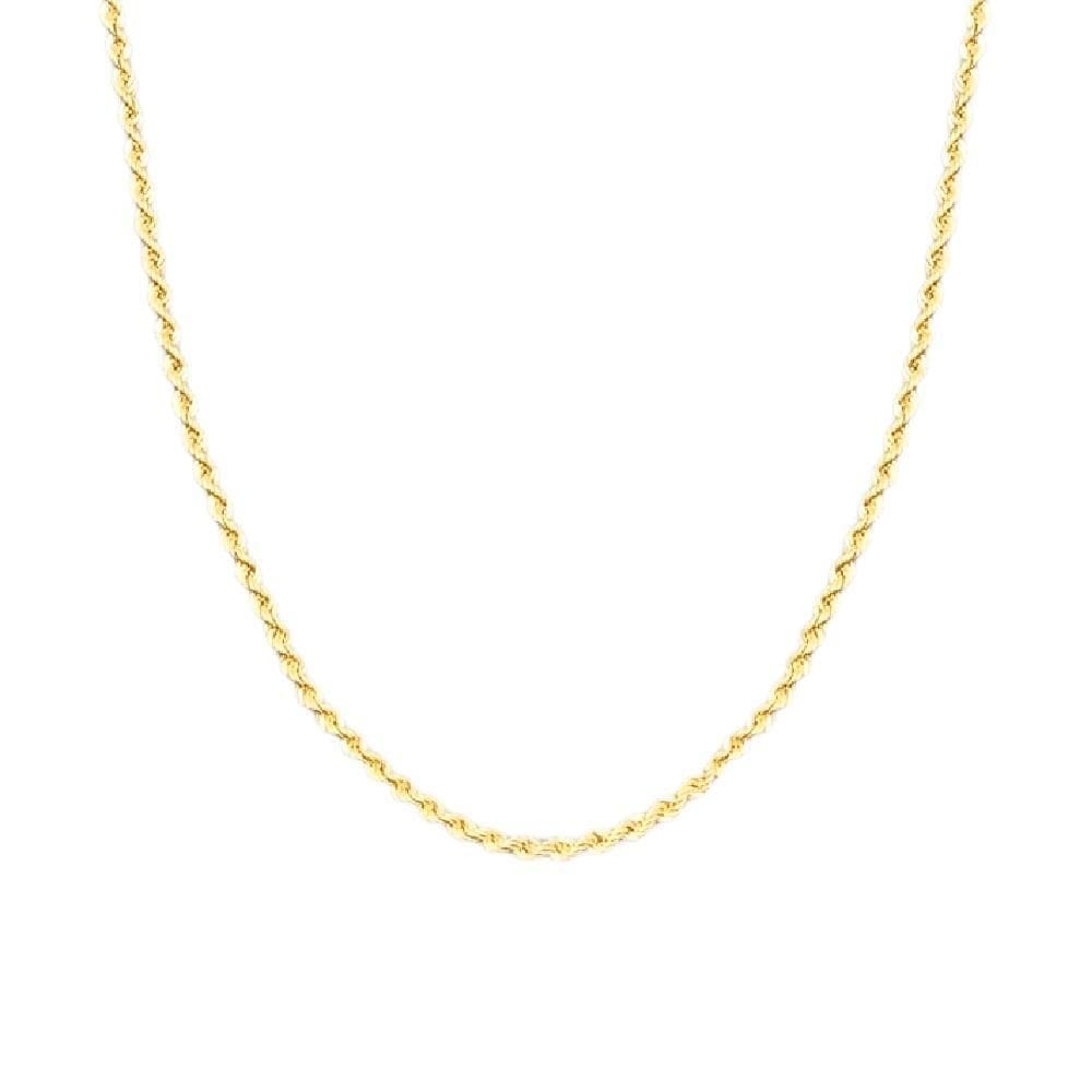 Corrente cordão baiano fina 50 cm em ouro 18k