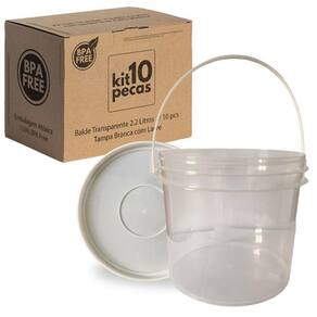 Balde transp 2.2l para freezer e microondas 10 pçs