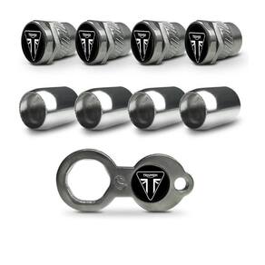 Bico válvula inox cromado - kit 4 capas, 4 bicos, chave
