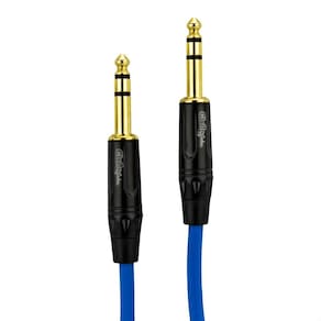 Cabo p10 para p10 estereo profissional - azul 5 mt