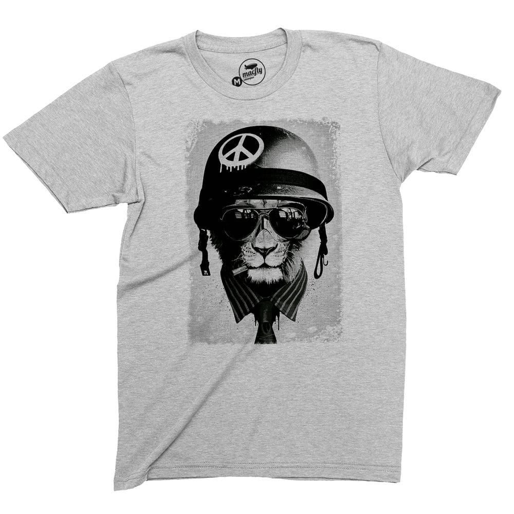 Camiseta Masculina Gato Soldado