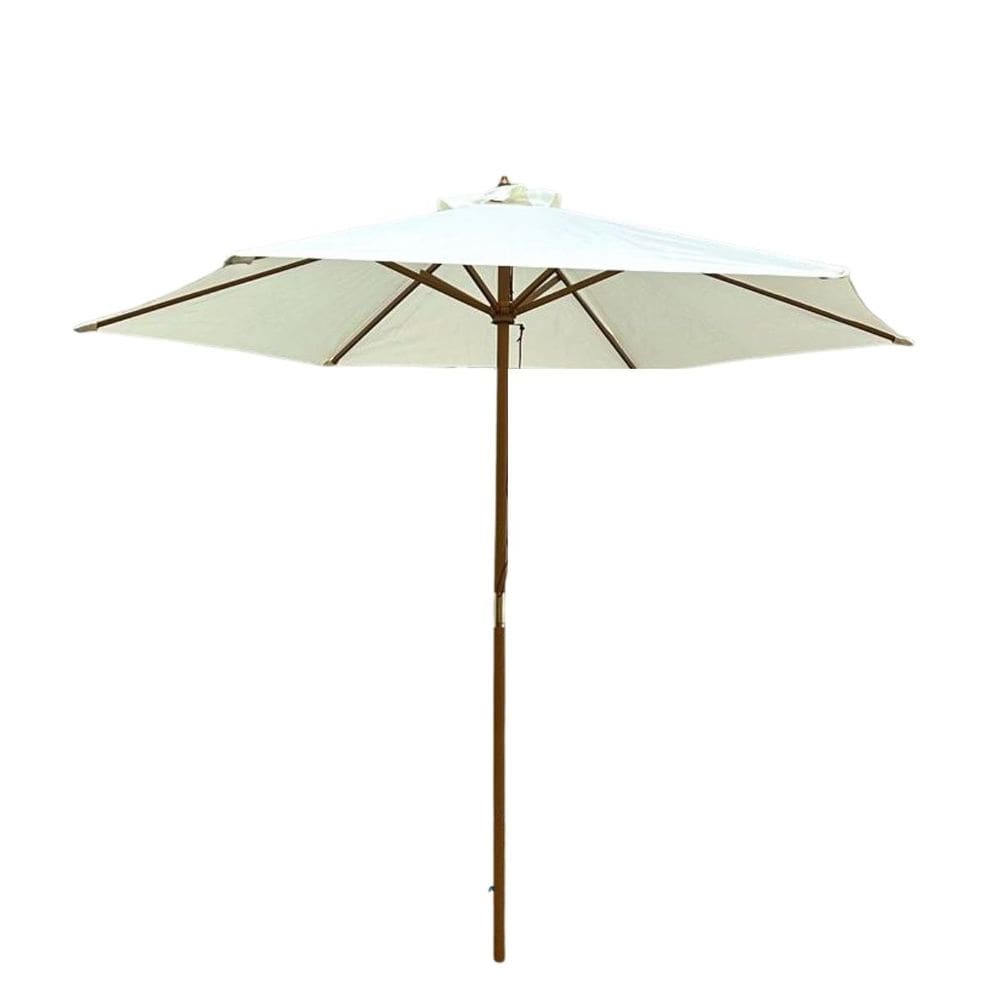 Ombrelone Central de Madeira 3,00 metros Redondo Guarda Sol Piscina Praia Jardim Grande Importway