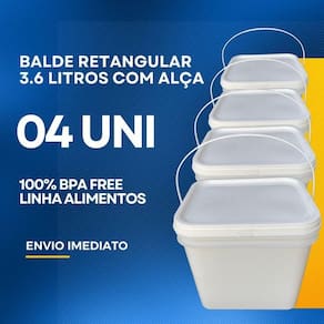 Balde para uva retangular 3.6l - 4 pçs