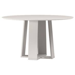 Mesa de Jantar Isabela 135x135 cm com Vidro Off White - New Ceval